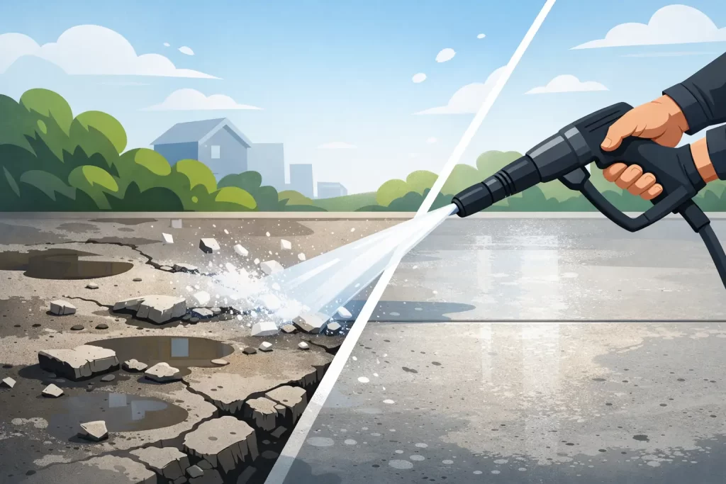 Can Power Washing Damage Concrete?