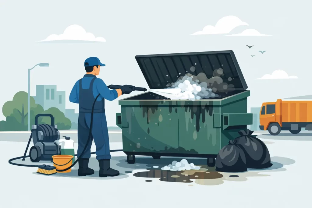 How to Clean Greasy Commercial Dumpsters
