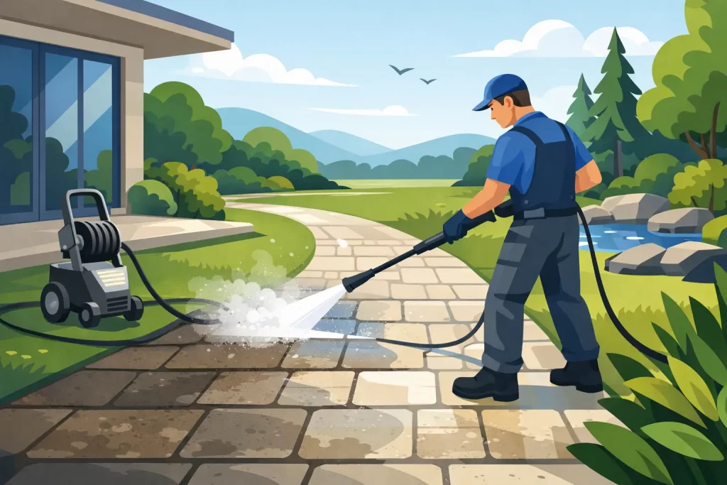 Walkway Pressure Washing Service That Lasts