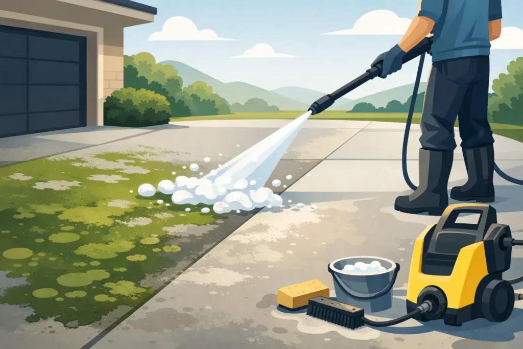 How to Clean Algae Off Driveway Concrete