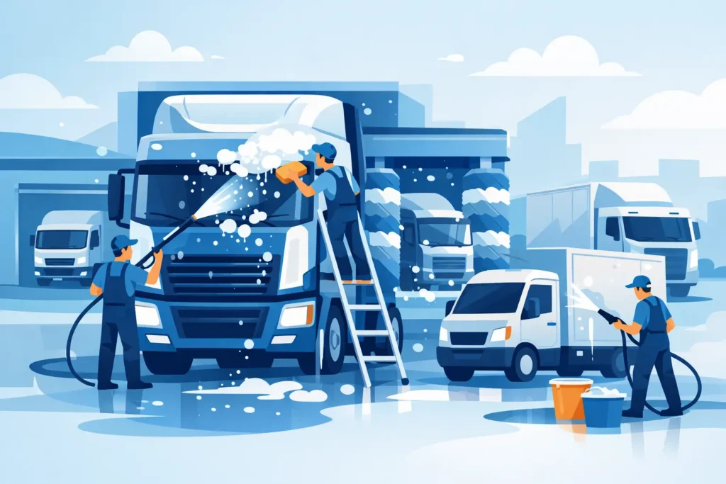 How to Wash Fleet Trucks Professionally