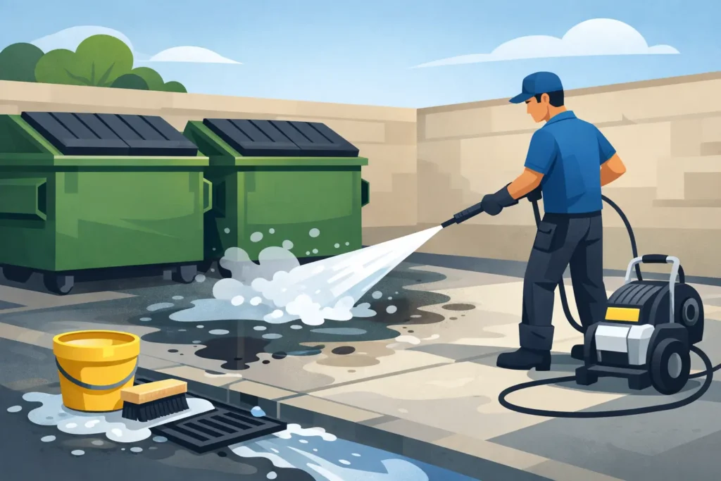 How to Clean Grease From Dumpster Pads Safely
