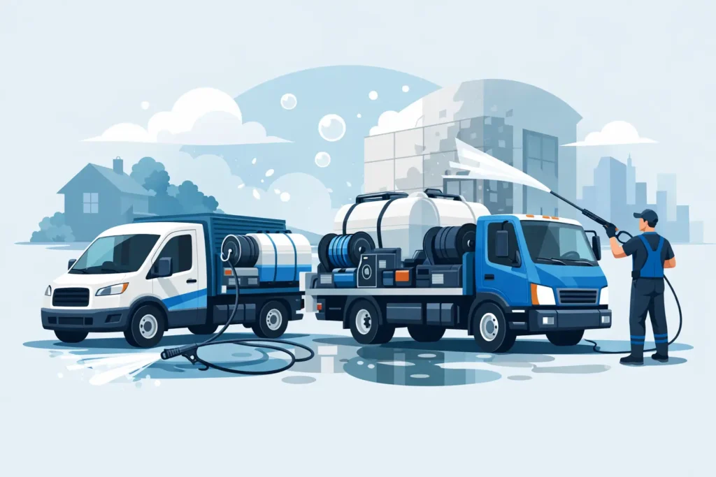 Pressure Washing Company Trucks That Work Hard